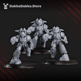 Tabletop Terrain Miniature White Megalodon Clan Storm Squad with Jetpacks (x5) - Prime Armored Assault Unit of Space Knights