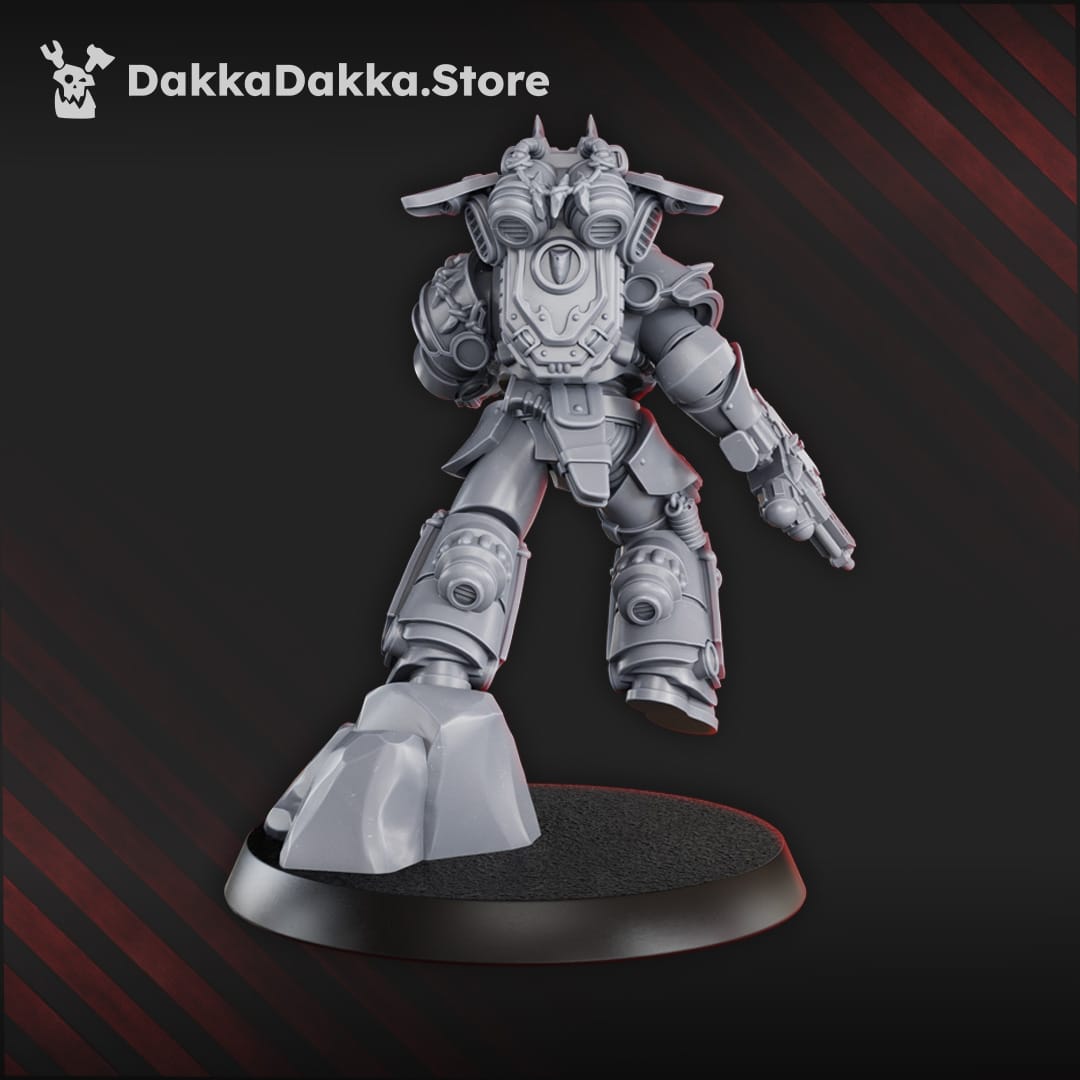 Tabletop Terrain Miniature White Megalodon Clan Storm Warrior with Jetpack - Prime Armored Assault Soldier of Space Knights