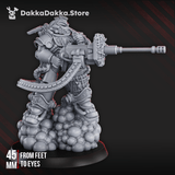 Tabletop Terrain Miniature White Megalodon Warrior Depressor - Prime Armored Fire Soldier of Space Knights