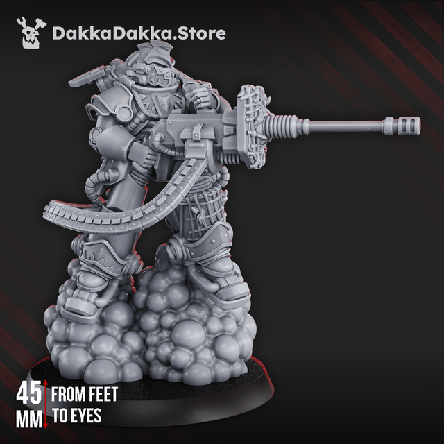 Tabletop Terrain Miniature White Megalodon Warrior Depressor - Prime Armored Fire Soldier of Space Knights