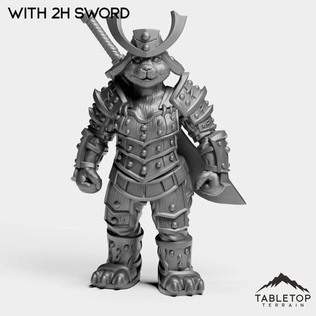 Tabletop Terrain Miniature With 2h sword Panda Heavy Female