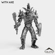 Tabletop Terrain Miniature With Axe Troll Warrior