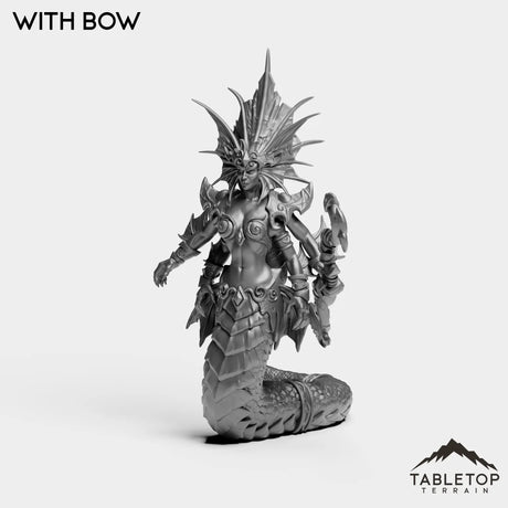 Tabletop Terrain Miniature With Bow Naga Sea Witch