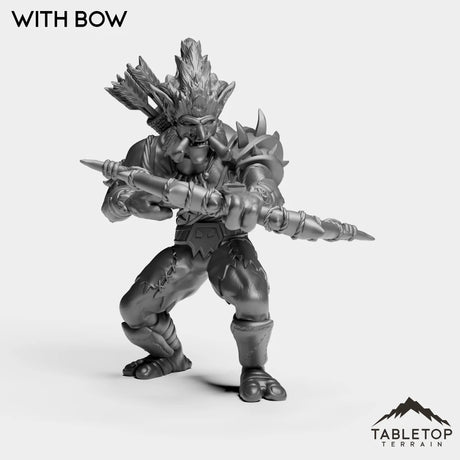 Tabletop Terrain Miniature With Bow Troll Hunter