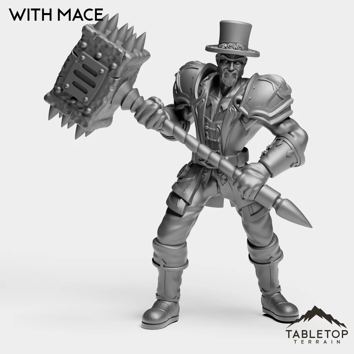 Tabletop Terrain Miniature With Mace Werewolf Human