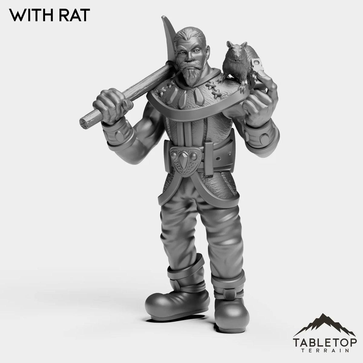 Tabletop Terrain Miniature With Rat Miner John