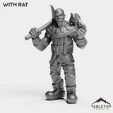 Tabletop Terrain Miniature With Rat Miner John
