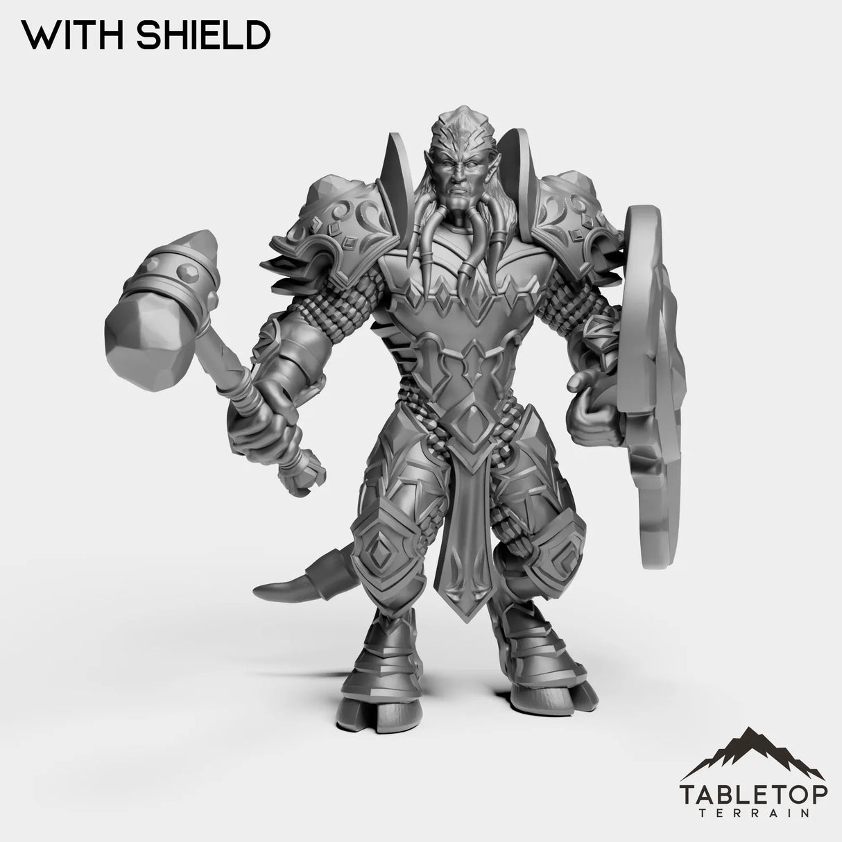 Tabletop Terrain Miniature With Shield Exiled Paladin