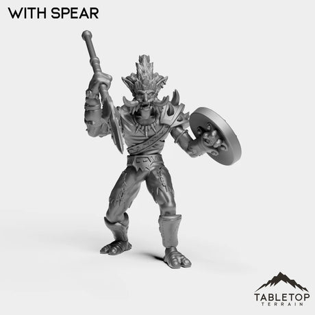 Tabletop Terrain Miniature With Spear Troll Hunter