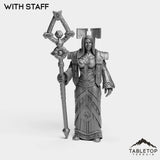 Tabletop Terrain Miniature With Staff Human Priest Tier 1 Female