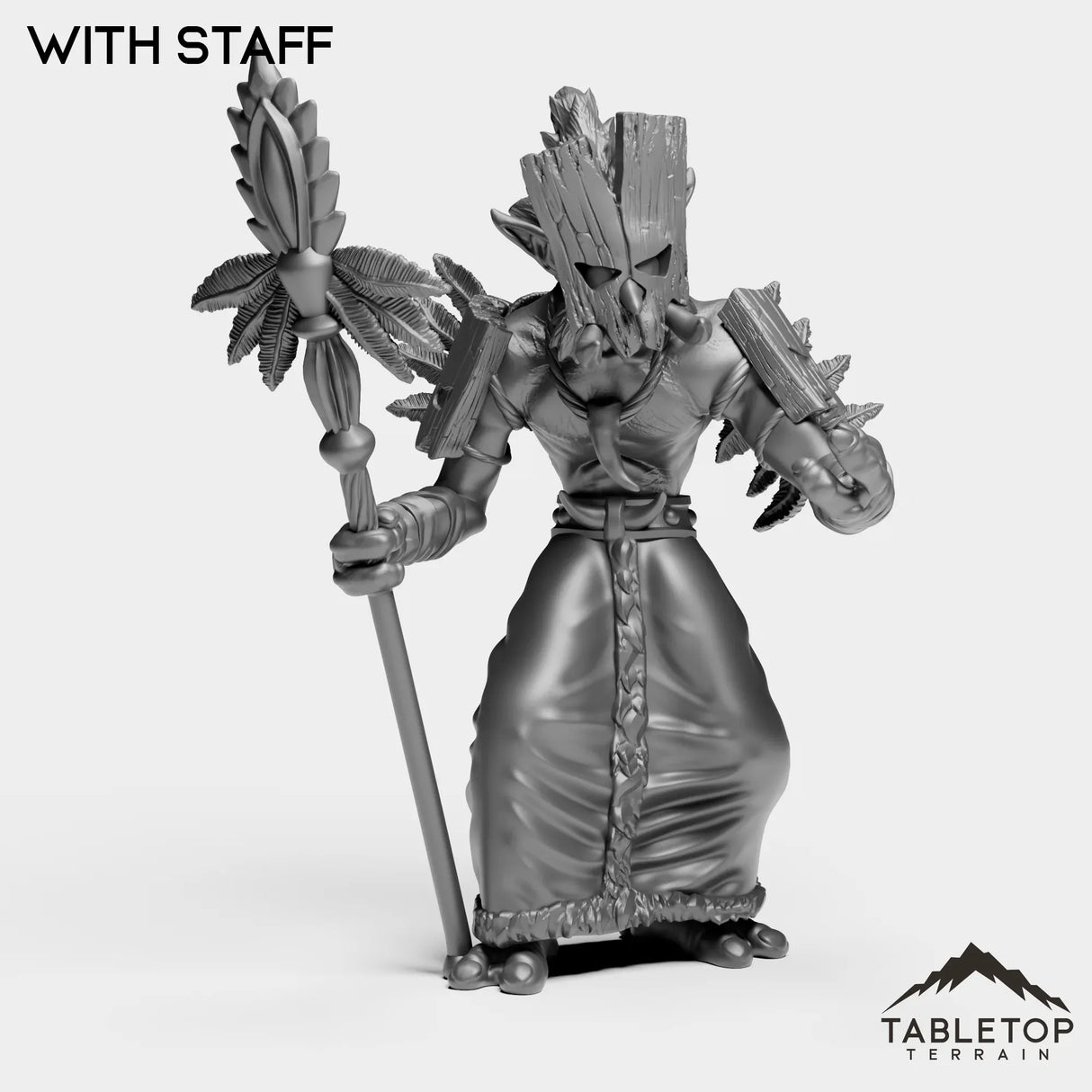 Tabletop Terrain Miniature With Staff Voodoo Troll