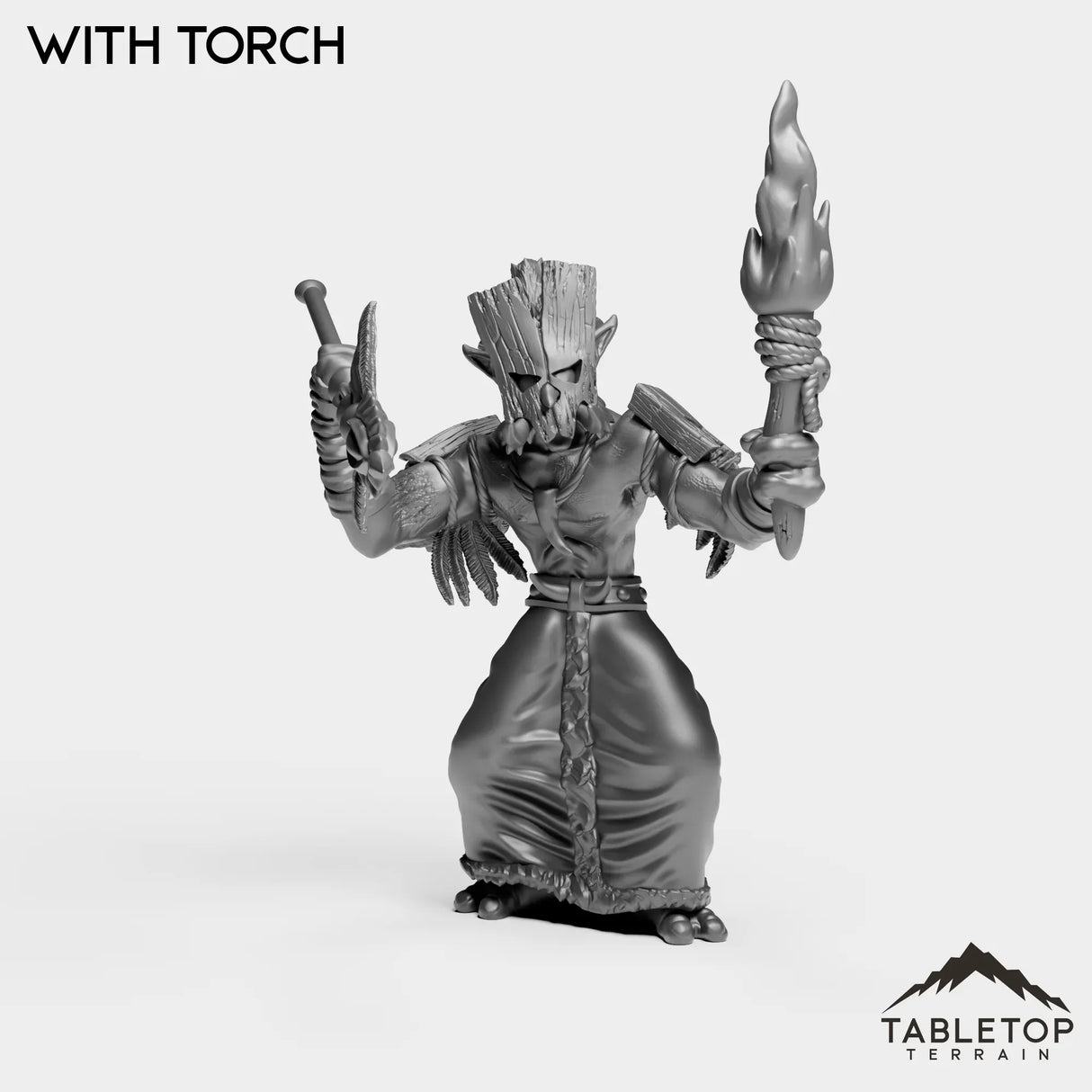 Tabletop Terrain Miniature With Torch Voodoo Troll