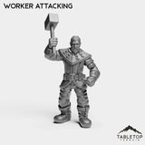 Tabletop Terrain Miniature Worker Attacking Human Worker