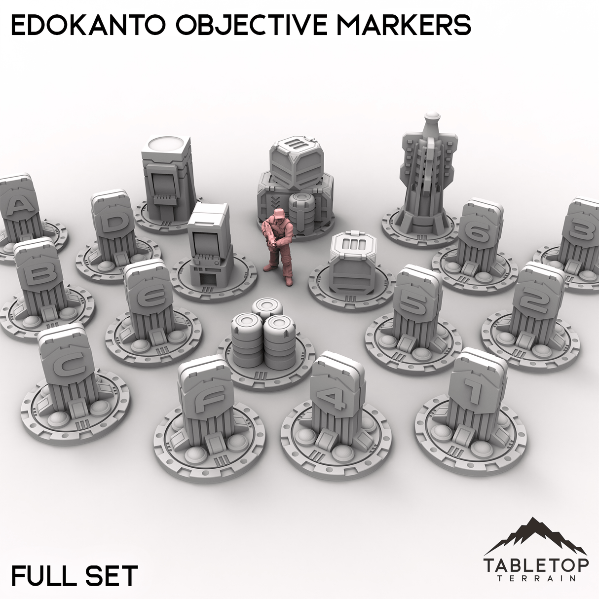 Tabletop Terrain Objective Marker Full Set EdoKanto Objective Markers