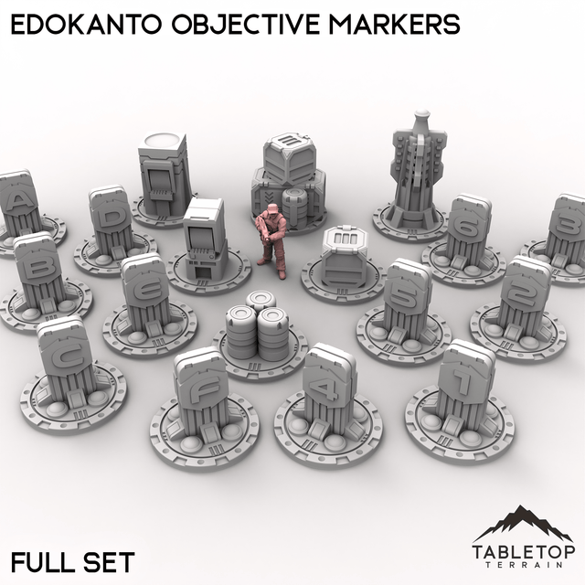 Tabletop Terrain Objective Marker Full Set EdoKanto Objective Markers