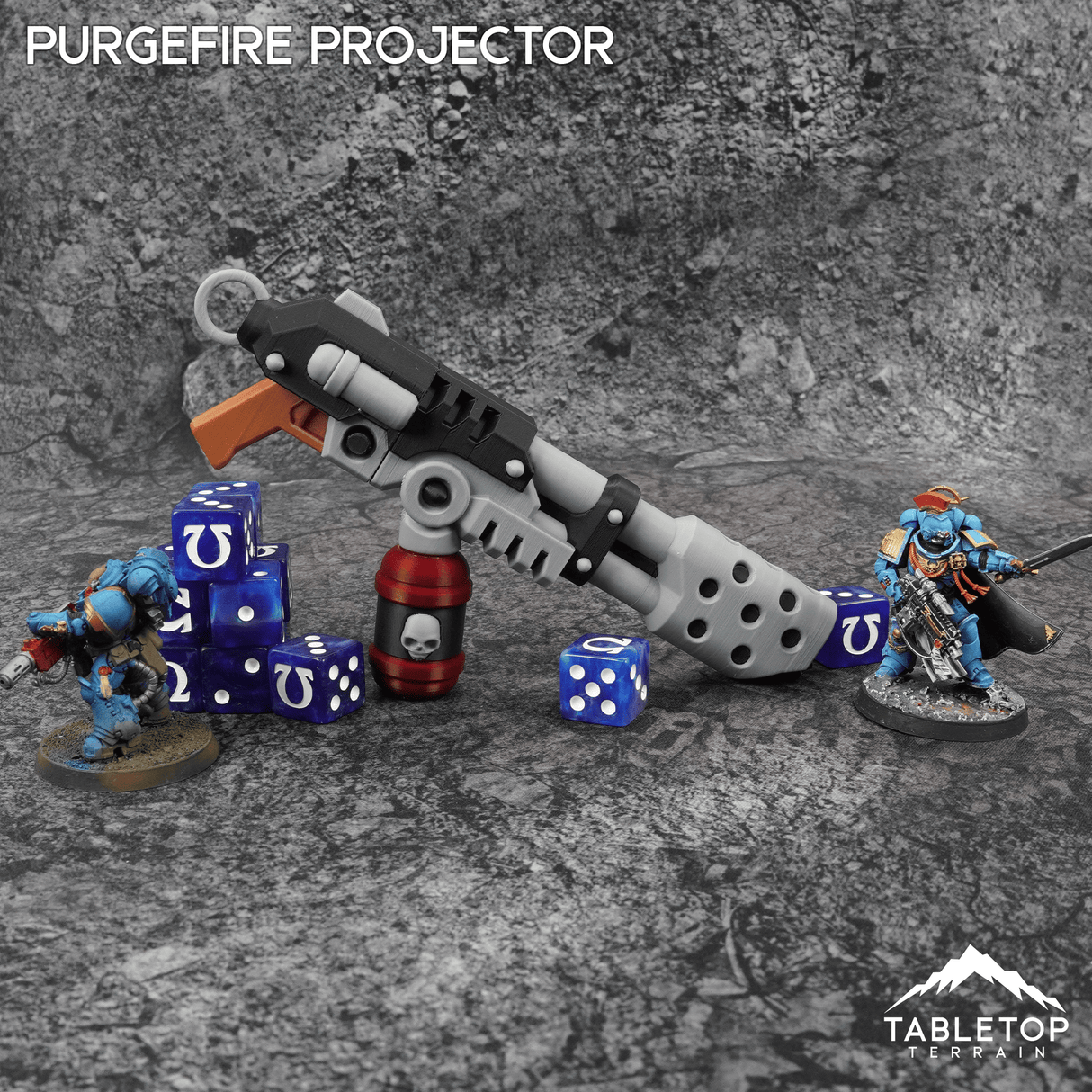 Tabletop Terrain Purgefire Projector Grimdark Armory - Mini Weapon Props