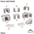 Tabletop Terrain Roads 32mm / A: Rail Y-Intersection Rails and Roads - Kingdom of Durak Deep