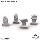 Tabletop Terrain Roads 32mm / Markers Rails and Roads - Kingdom of Durak Deep