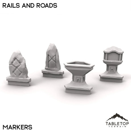 Tabletop Terrain Roads 32mm / Markers Rails and Roads - Kingdom of Durak Deep