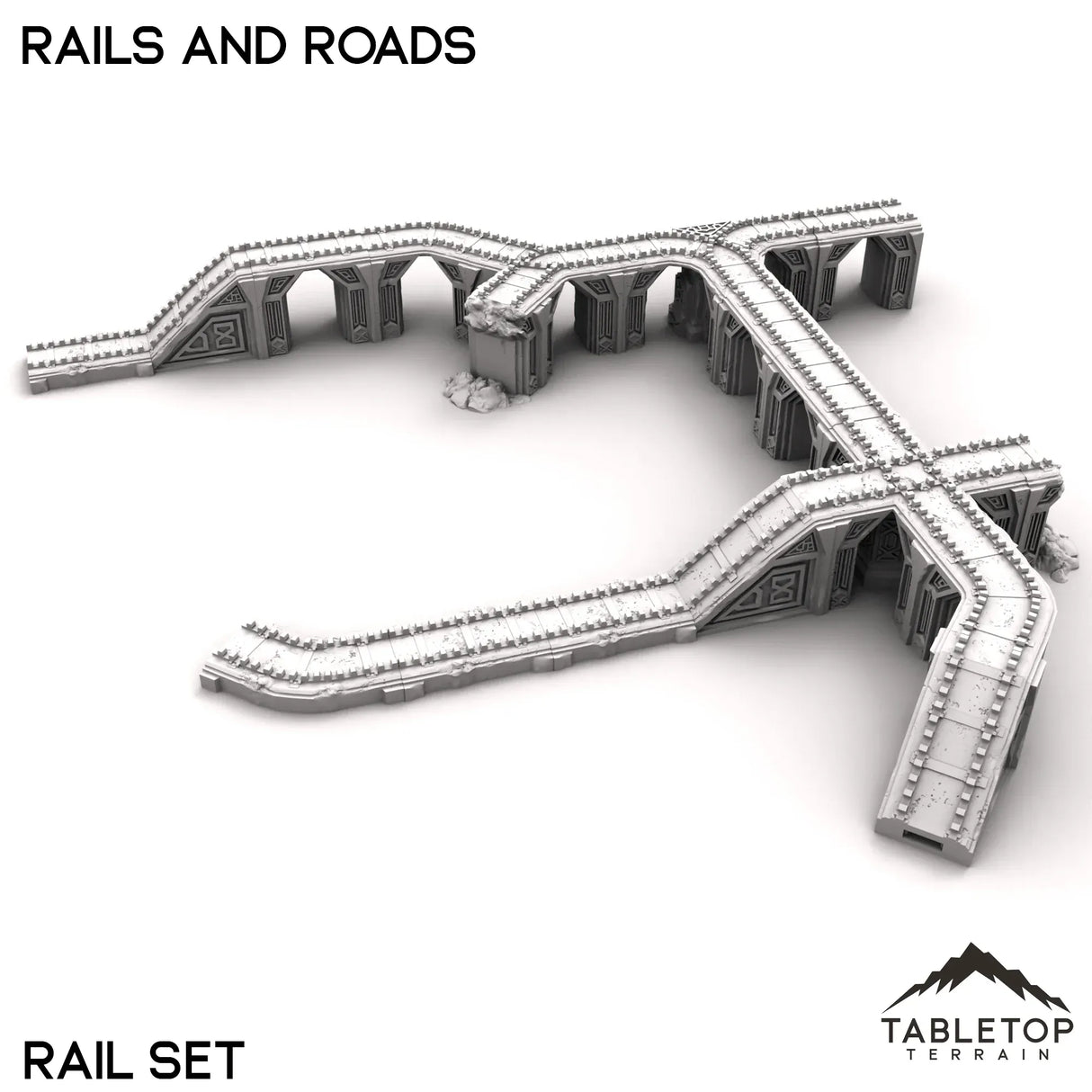 Tabletop Terrain Roads 32mm / Rail Set Rails and Roads - Kingdom of Durak Deep