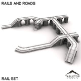 Tabletop Terrain Roads 32mm / Rail Set Rails and Roads - Kingdom of Durak Deep