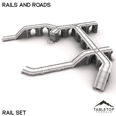 Tabletop Terrain Roads 32mm / Rail Set Rails and Roads - Kingdom of Durak Deep