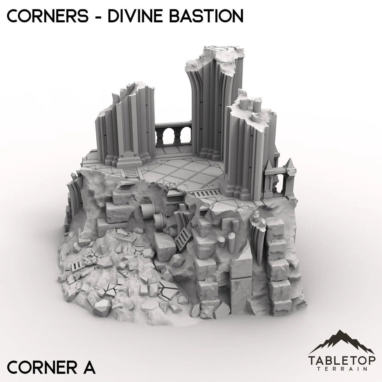 Tabletop Terrain Ruins 28/32mm / Corner A Corners - Divine Bastion, a Failed Arcology