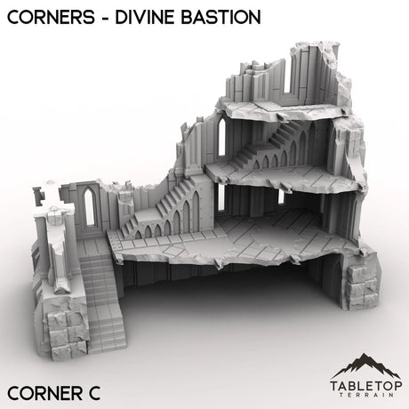 Tabletop Terrain Ruins 28/32mm / Corner C Corners - Divine Bastion, a Failed Arcology