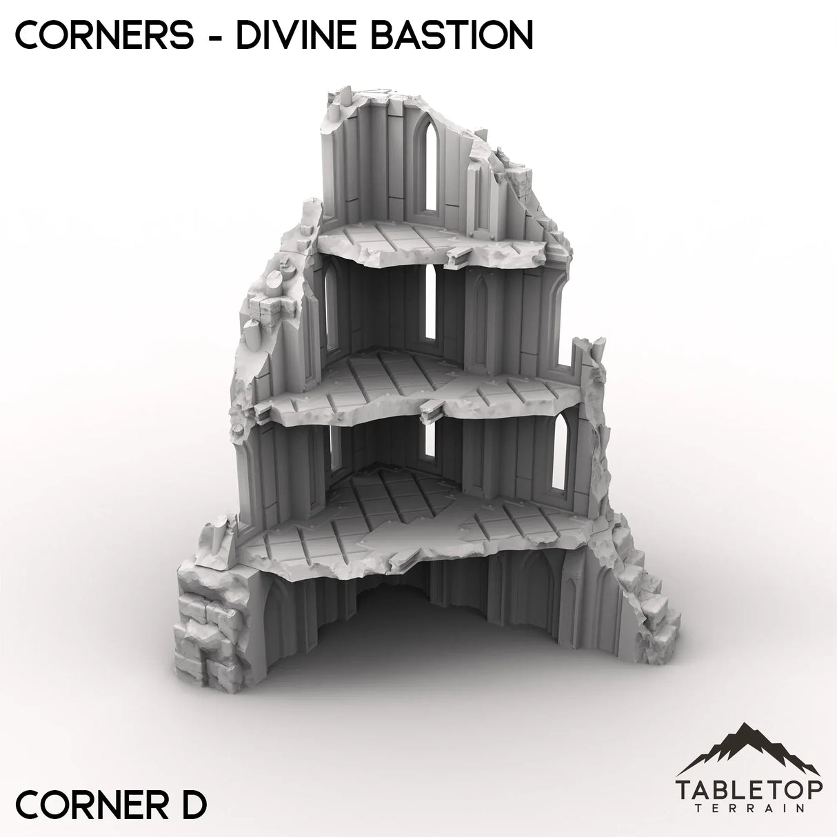 Tabletop Terrain Ruins 28/32mm / Corner D Corners - Divine Bastion, a Failed Arcology