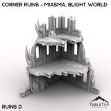 Tabletop Terrain Ruins 28/32mm / Corner Ruins D Corner Ruins - Miasma, Blight World
