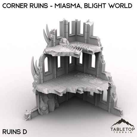 Tabletop Terrain Ruins 28/32mm / Corner Ruins D Corner Ruins - Miasma, Blight World