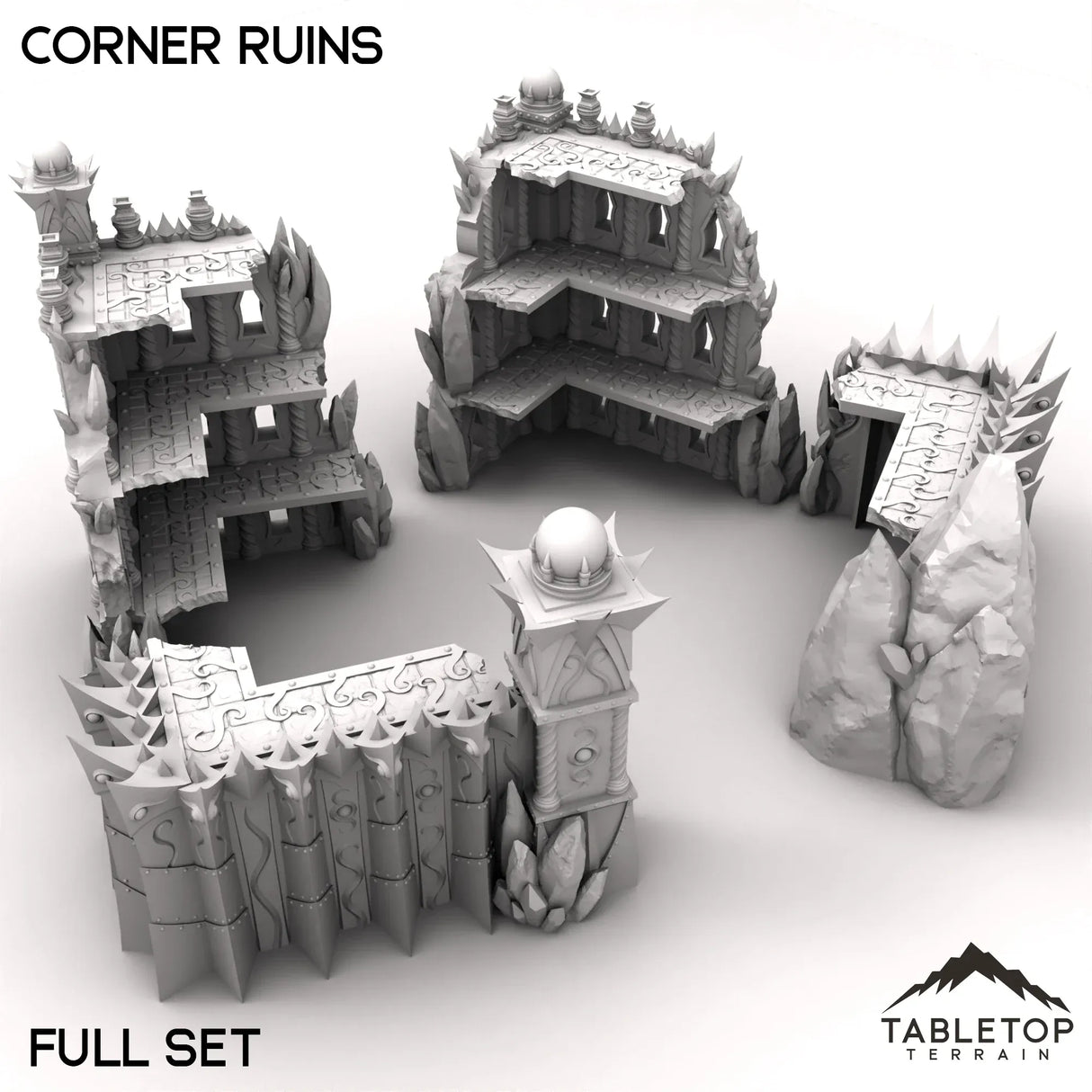 Tabletop Terrain Ruins 28/32mm / Full Set Corner Ruins - Ithyria, World of Change