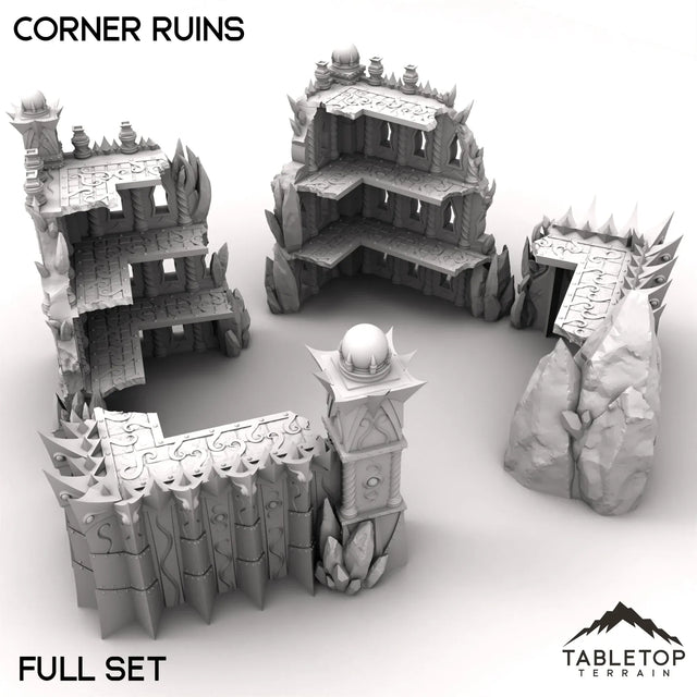 Tabletop Terrain Ruins 28/32mm / Full Set Corner Ruins - Ithyria, World of Change