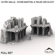 Tabletop Terrain Ruins 28/32mm / Full Set Outer Walls - Divine Bastion, a Failed Arcology