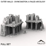 Tabletop Terrain Ruins 28/32mm / Full Set Outer Walls - Divine Bastion, a Failed Arcology