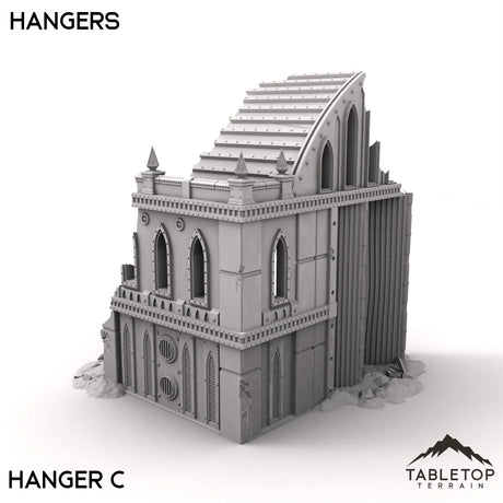 Tabletop Terrain Ruins 28/32mm / Hangar C Hangars - Phoebian V Airfield