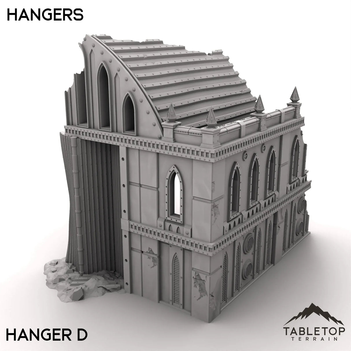 Tabletop Terrain Ruins 28/32mm / Hangar D Hangars - Phoebian V Airfield