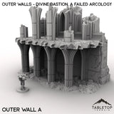 Tabletop Terrain Ruins 28/32mm / Outer Wall A Outer Walls - Divine Bastion, a Failed Arcology