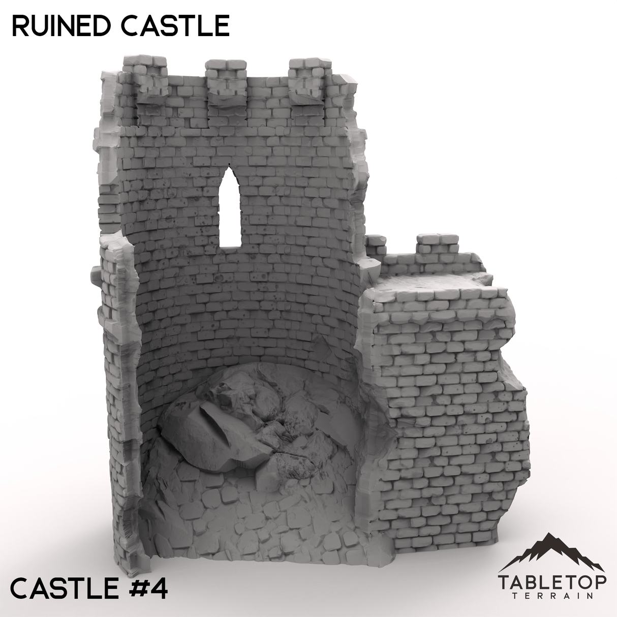 Tabletop Terrain Ruins 32mm / Castle 4 Ruined Castle