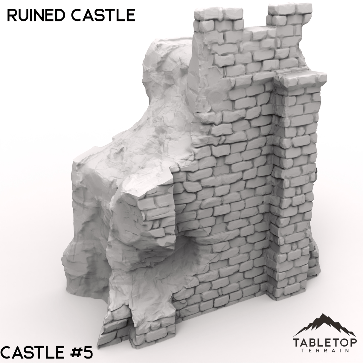 Tabletop Terrain Ruins 32mm / Castle 5 Ruined Castle