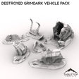Tabletop Terrain Ruins 32mm Destroyed Grimdark Vehicle Pack