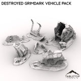 Tabletop Terrain Ruins 32mm Destroyed Grimdark Vehicle Pack