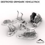 Tabletop Terrain Ruins 32mm Destroyed Grimdark Vehicle Pack