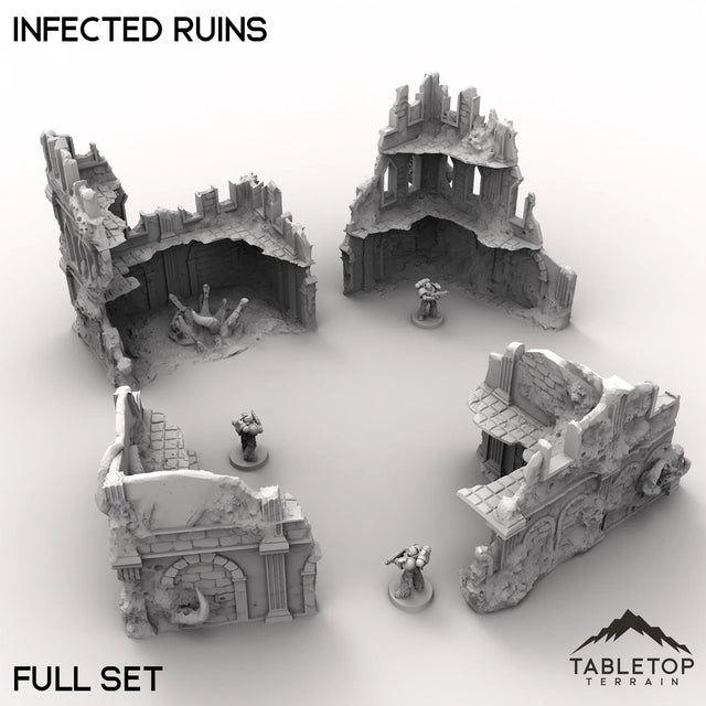Tabletop Terrain Ruins 32mm / Full Set Infected Ruins