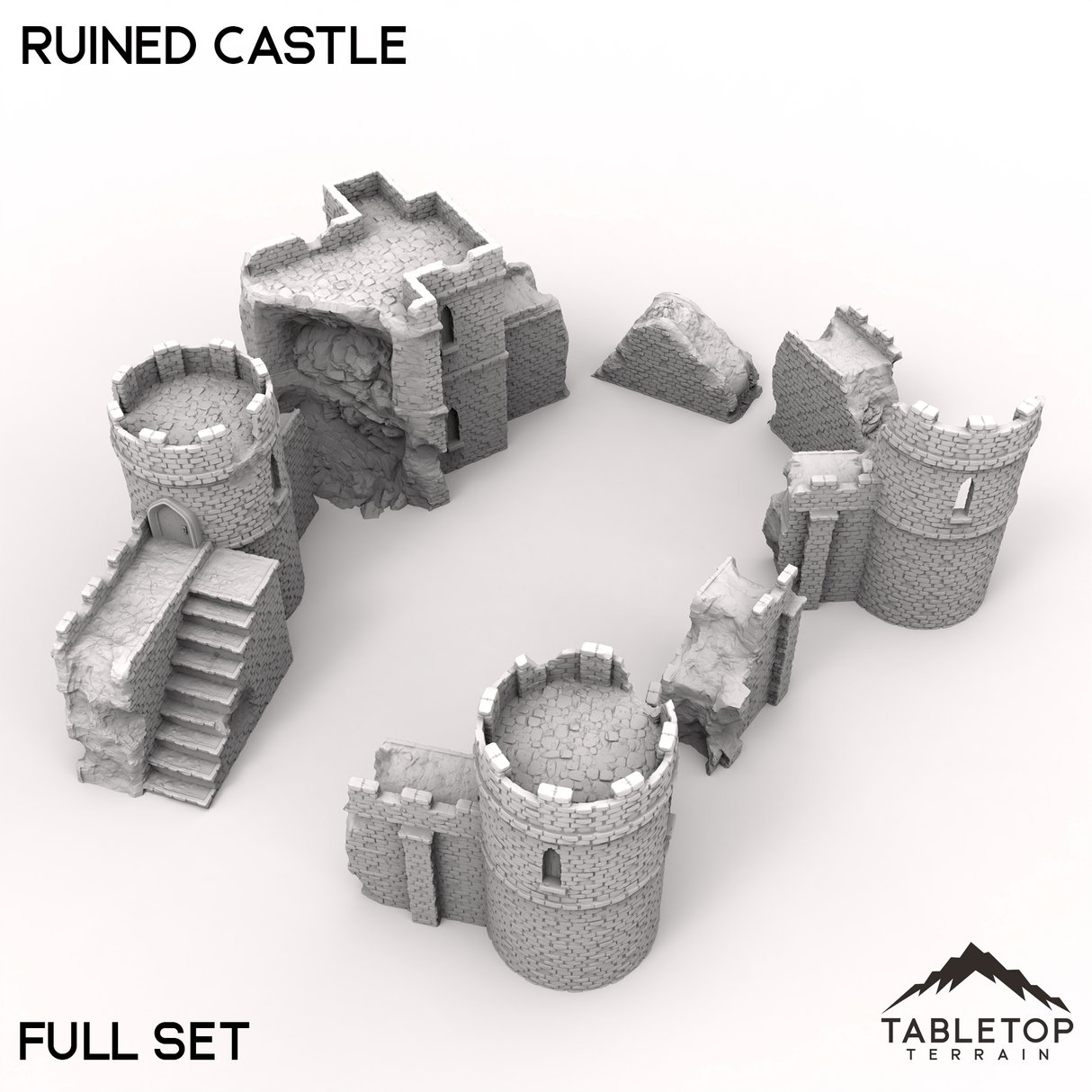 Tabletop Terrain Ruins 32mm / Full set Ruined Castle