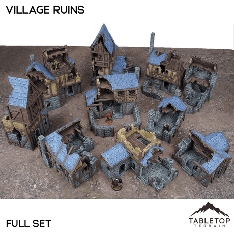 Tabletop Terrain Ruins 32mm / Full Set Village Ruins