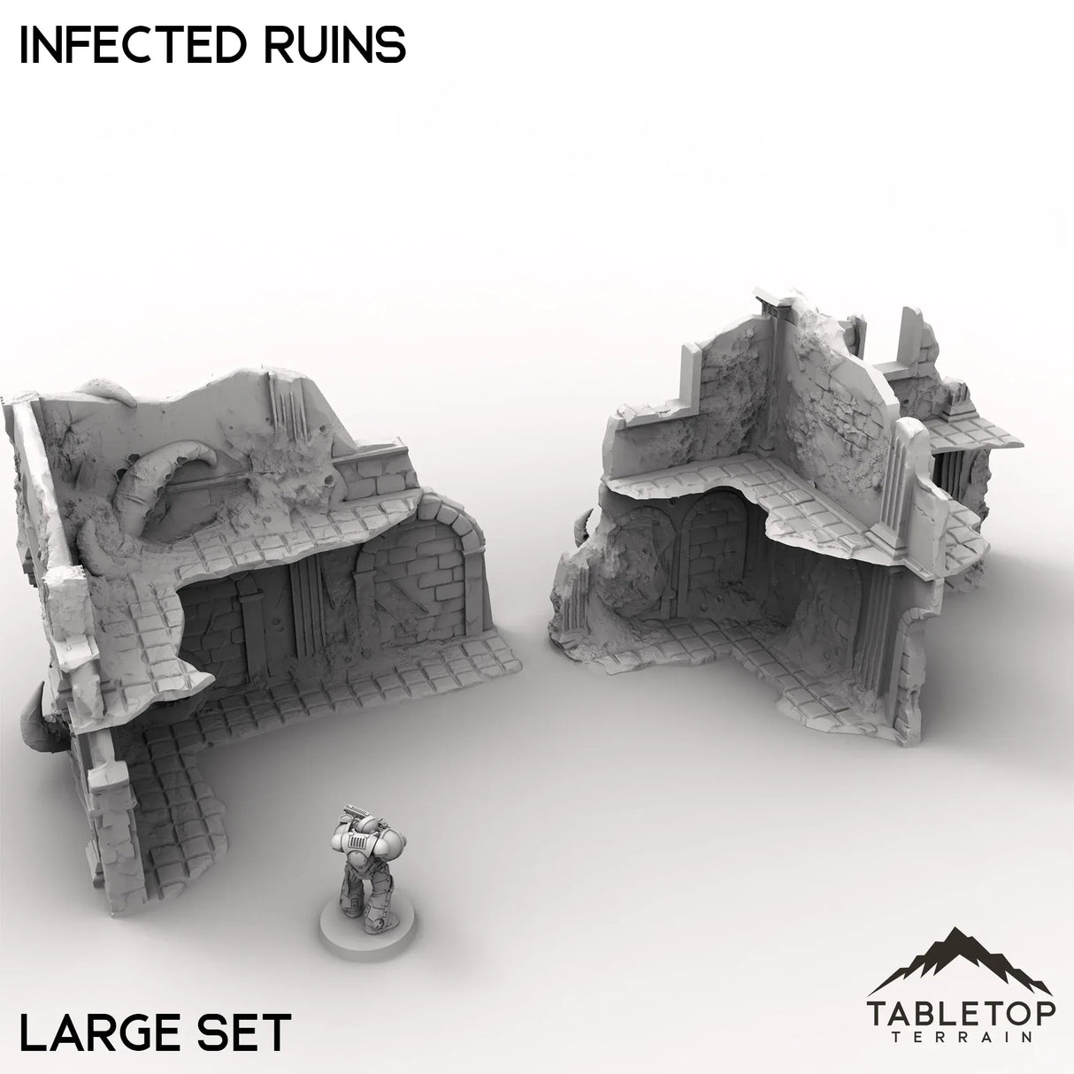 Tabletop Terrain Ruins 32mm / Large Infected Ruins