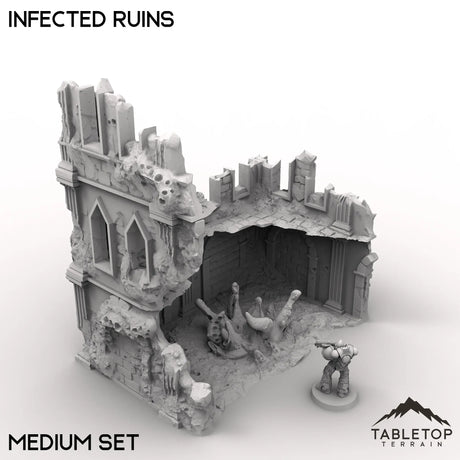 Tabletop Terrain Ruins 32mm / Medium Infected Ruins