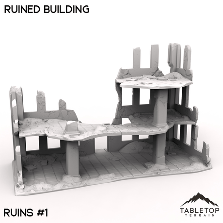 Tabletop Terrain Ruins 32mm / Ruins 1 Ruined Building