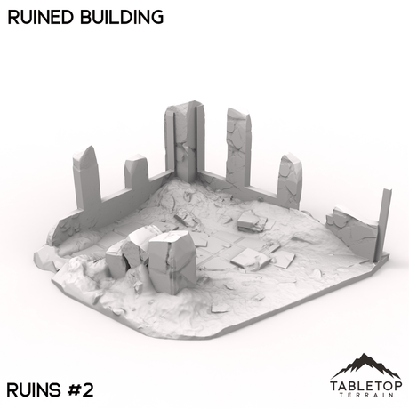 Tabletop Terrain Ruins 32mm / Ruins 2 Ruined Building